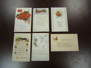 Set #2: 6 Postcards Christmas greetings wishes Used - Picture 1 of 1