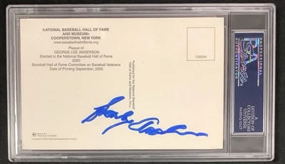 Sparky Anderson Signed Gold Plaque Baseball Postcard Yellow Auto On Back PSA/DNA - Image 1 of 2