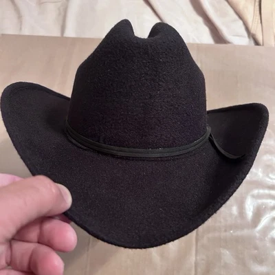 Black Felt Santo Cowboy Hat Pigalle Xxxxxxxx   Color Band Size 6 5/8 Mexico - Image 1 of 4