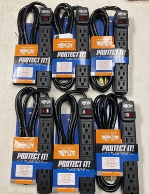 6 Tripp Lite TLP6B 6 Outlet Surge Protector Black - NEW - Image 1 of 3