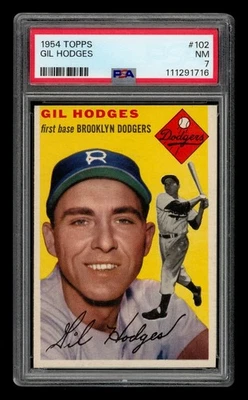 1954 Topps Set-Break #102 Gil Hodges PSA 7 casi nuevo Foto 1 de 3