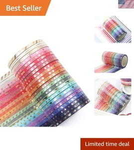 Vielseitiges 24er-Pack dekoratives Goldfolie Washi Tape für DIY Projekte & Zeitschriften - Bild 1 von 10