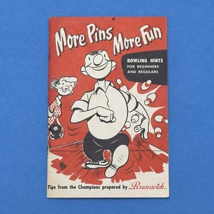 Folleto publicitario vintage Brunswick 1952 más prendedores más divertidos consejos de bolos - Imagen 1 de 12