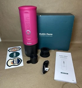 OUTIN Nano Portable Espresso Machine - Rechargeable 3 Min Self-Heating (Pink) - Picture 1 of 8