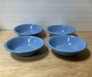 Juego de 4 cuencos azules de gres Newcor de colección de 7" hechos en Japón - Imagen 1 de 8
