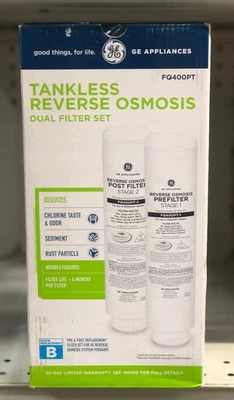 GE Tankless Reverse Osmosis DUAL FILTER SET Under Sink Replacement (FQ400PT) - Image 1 of 3