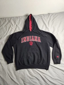 Vintage Indiana Hoosiers Hoodie Sweatshirt Mens Size Large Black Red Colosseum - Picture 1 of 9