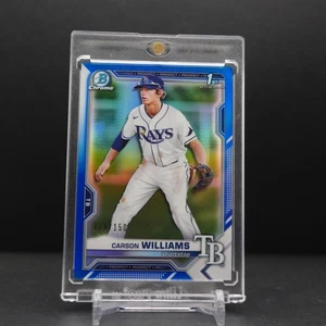 Bowman Draft Carson Williams 2021 1st Bowman refractor azul/150 #BDC-180 ¡afilado! - Imagen 1 de 2