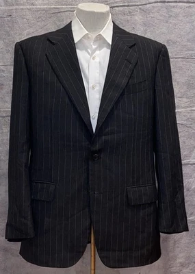 Blazer Traje Chaqueta Isaia Napoli 100% Cachemira Luoie Italia Rayas Hecho a Mano Lujo Foto 1 de 4
