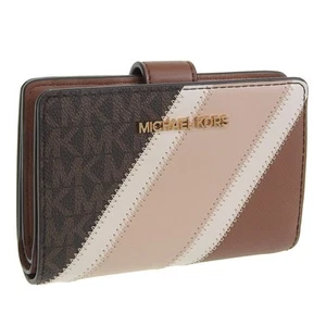 Michael Kors Bifold Wallet JET SET TRAVEL MD ZIP CN LUGGAGE MULTI 35F7GTVF2L7278 - Picture 1 of 6