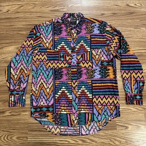 Wrangler Frontier Series Mens L Long Sleeve Button Down Aztec Western Cowboy - Picture 1 of 11