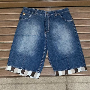 Y2K RawBlue Baggy Long Jean Shorts Size 38 - Picture 1 of 5
