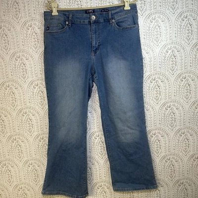 Pantalones de mezclilla Chaps para mujer de tiro medio talla 14/32 bolsillos lavados medianos Foto 1 de 4