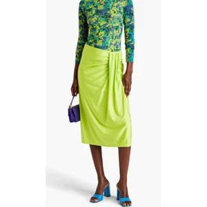 Stine Goya Sif Rock Gr. XS Acid Lime Green Slinky Drapiert Twist Midi Bright Neon - Bild 1 von 11