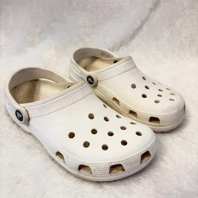 Crocs Classic Clog White Comfortable Slip On Casual Shoes 10001 Women's Size 7 - Image 1 of 4