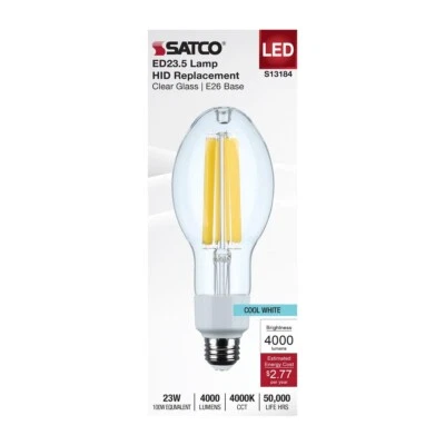 Satco S13184 - 23 Watt LED HID ED23.5 Replacement - 4000K (1,2,6 and 12 Pack) - Image 1 of 4