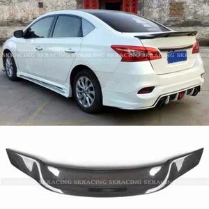 For Nissan Sentra Sylphy 13-19 Carbon Fiber Duckbill Rear Trunk Lip Spoiler Wing - Picture 1 of 15