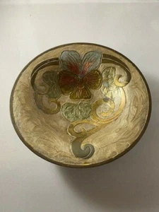 Cuenco vintage esmaltado sobre latón con DISEÑO FLORAL  - Imagen 1 de 2