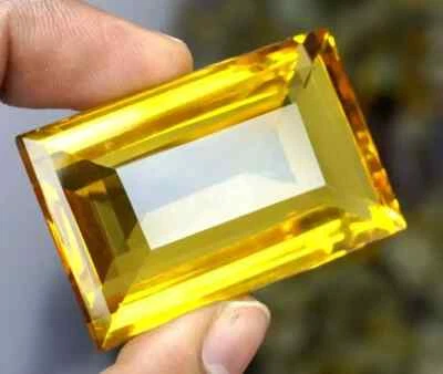 Natural 800 Ct Baguette Cut Yellow Citrine Brazilian Certified Loose Gemstone - Image 1 of 4