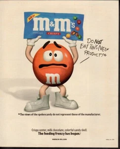 Vintage print ad advertisement Candy M&M's Crispy Do Not Eat This new Product - Picture 1 of 1