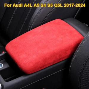 Suede Center Armrest Box Lid Cover Trim For Audi A4 A4L A5 S4 S5 Q5L 2017-2024 - Picture 1 of 20