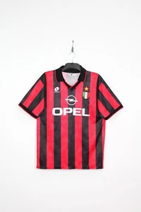 VINTAGE LOTTO AC MILAN 1994-1995 HOME FOOTBALL SHIRT,SIZE:LARGE - Picture 1 of 5