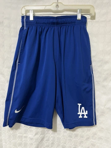 Nike MLB Authentic LA Dodgers Dri-Fit Shorts Size Small Blue EXCELLENT CONDITION Cover