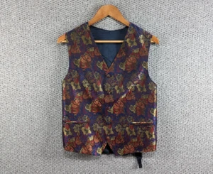 SANREMO Young Club Vintage Colourful Floral Casual Italian Waistcoat Vest - M - Picture 1 of 10