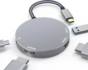Adaptateur USB C vers Double HDMI, USB Type C vers Double Moniteur HDMI Adaptateur 4K@60Hz 4en1 - Photo 1/9