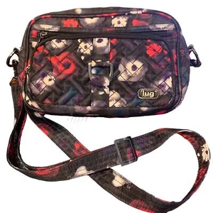 Lug Carousel Crossbody Mini Convertible Fanny Pack Watercolor Black Pink RFID - Picture 1 of 17
