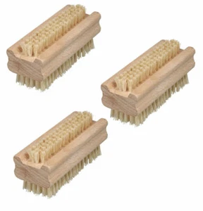 3 x Nagelbürste Handbürste Handwaschbürste - Borsten echt Fibre L 9,5 cm Buche - Bild 1 von 3