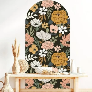 Flower Arch Wall Decals Peel and Stick, Large Floral Vinyl Wall Stickers, Rem... - Picture 1 of 9