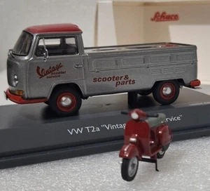 (10) Volkswagen VW T2a Vintage Scooter Piaggio Vespa Service 1:43 Schuco 00173 - Imagen 1 de 17