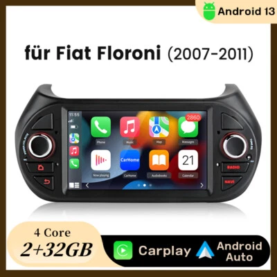 CarPlay Autoradio Android 13 GPS Navi Für Fiat Fiorino Qubo Citroen Nemo 08-2017 - Bild 1 von 4