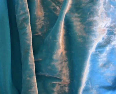 ICE TURQUOISE  4 WAY STRETCH VELVET  POLYESTER  FABRIC  2 YARDS  X 58" WIDE - Image 1 of 2