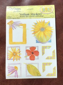 5 X 6" NRN DESIGNS STICKERS:  SPRING  FLOWERS  FRAMES SQUARES CORNERS * - Picture 1 of 1