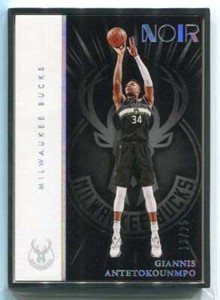 2021-22 Panini Noir 201 Giannis Antetokounmpo MET 13/25 Metal Statement Edition