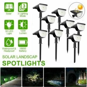 4/8P Solar 32LED Spot Light Outdoor Garden Yard Landscape Flood Lamp Waterproof - Picture 1 of 16