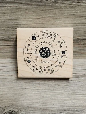 Sello de goma de colección Paula Best Nine Cats 9629-A retirado raro difícil de encontrar usado en excelente estado Foto 1 de 4