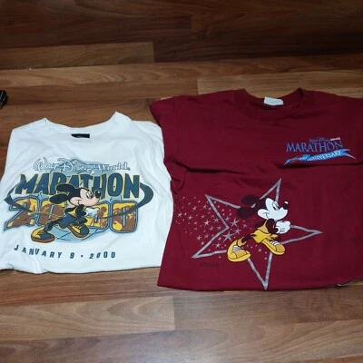 Vintage Walt Disney World Marathon Anniv Mickey Mouse 1990s Shirts Larg Lot of 2 - Image 1 of 4