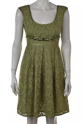Nanette Lepore Womens Dress Size 4 Sage Green Floral Lace Sheath Knee Length  - Image 1 of 4