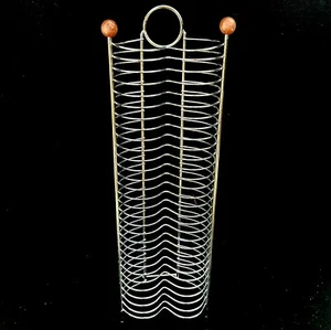 Silver Chrome Heart CD Tower Rack Jewellery Holder Organiser Shop display Stand - Picture 1 of 9