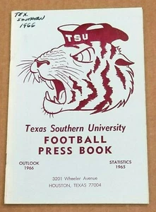TEXAS SOUTHERN UNIVERSITY COLLEGE FOOTBALL MEDIA GUIDE - 1966 - Picture 1 of 2