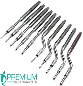 Dental Osteotomes Straight and Curved Tip Spreading Surgical Set of 10 - Picture 1 of 7