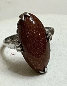 Vintage Silver Ring With Stone Size 6 - Picture 1 of 11