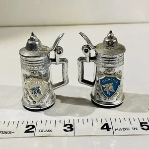 Metal Beer Stein Catalina Salt & Pepper Shakers Set Japan Vintage Unused - Picture 1 of 7