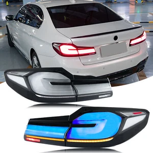 LED Tail Lights For BMW 530 540 G30 M5 F90 2017-2020 Blue Sequential Rear Lamps  - Picture 1 of 5