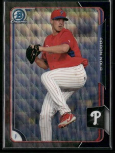 2015 Bowman #BCP134 Aaron Nola Chrome Prospects Black Wave Refractors (Asia) - Picture 1 of 2