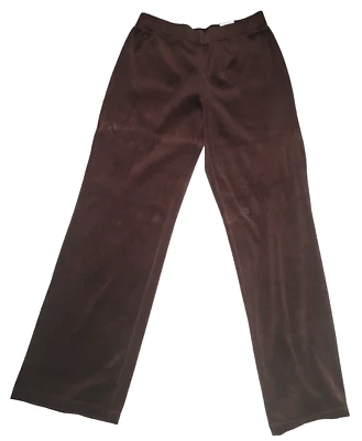 Calça Pull-on Vintage FASHION BUG Veludo Marrom Elástico Cintura Elástica Tamanho Pequeno - Imagem 1 de 4