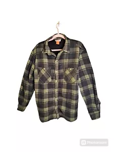 Racks & Reels Shacket Sherpa gefüttert grün kariert Fleecejacke Gr. M - Bild 1 von 5